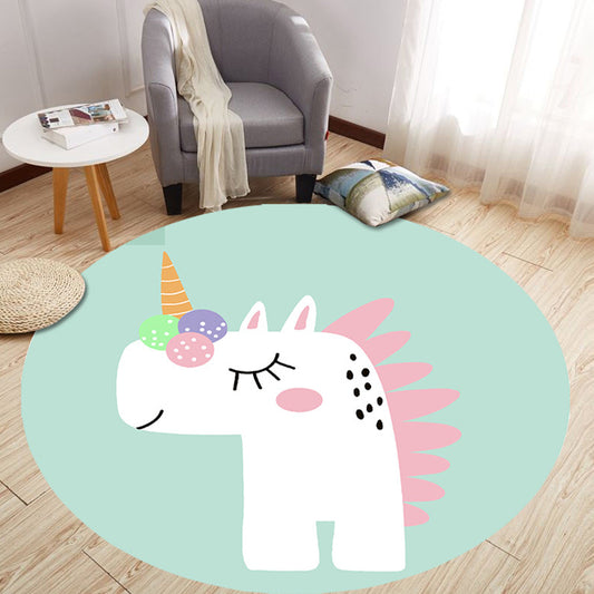 Cute Animal Indoor Rug Multi Colored Cartoon Rug Polypropylene Washable Non-Slip Stain Resistant Carpet for Baby Room Light Green Clearhalo 'Area Rug' 'Rug' 2105804
