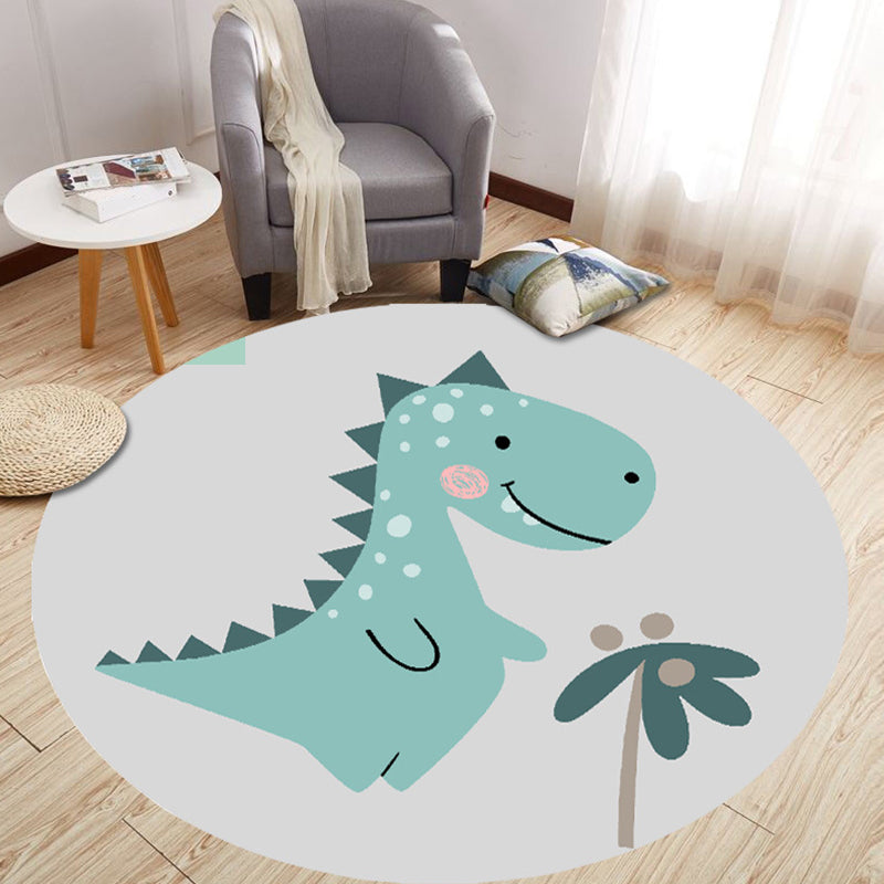 Cute Animal Indoor Rug Multi Colored Cartoon Rug Polypropylene Washable Non-Slip Stain Resistant Carpet for Baby Room Grey Clearhalo 'Area Rug' 'Rug' 2105805