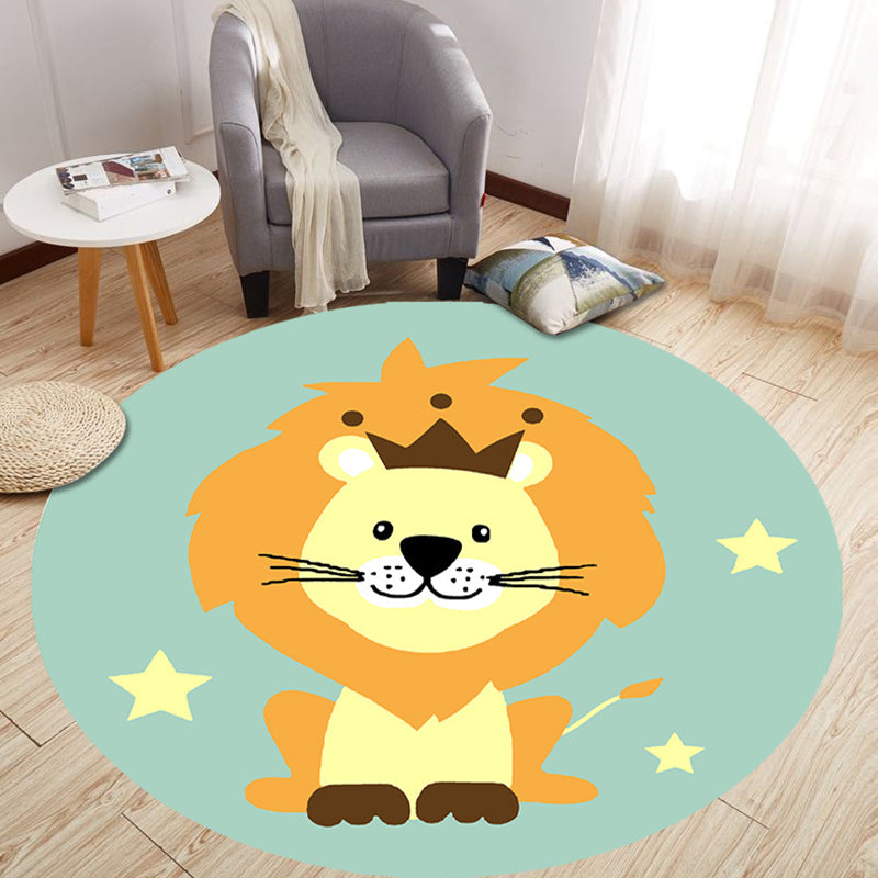 Cute Animal Indoor Rug Multi Colored Cartoon Rug Polypropylene Washable Non-Slip Stain Resistant Carpet for Baby Room Aqua Clearhalo 'Area Rug' 'Rug' 2105807