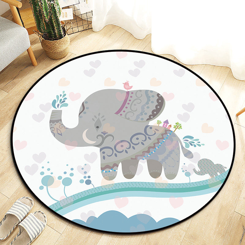 Kawaii Princess Rug Multicolor Fairy Tale Carpet Pet Friendly Stain Resistant Anti-Slip Backing Rug for Kids Bedroom White Clearhalo 'Area Rug' 'Rug' 2105818