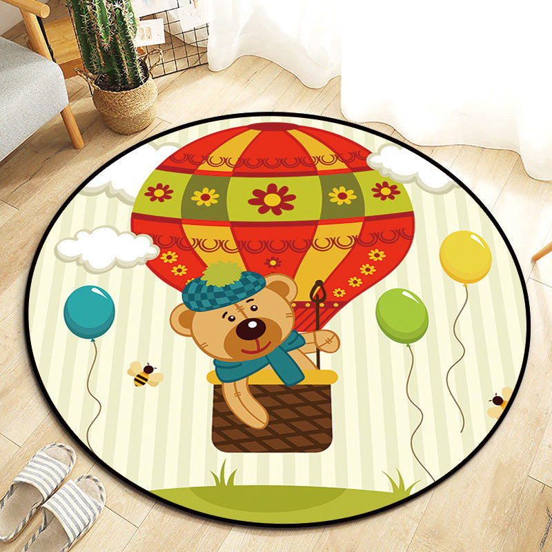 Kawaii Princess Rug Multicolor Fairy Tale Carpet Pet Friendly Stain Resistant Anti-Slip Backing Rug for Kids Bedroom Red Clearhalo 'Area Rug' 'Rug' 2105820