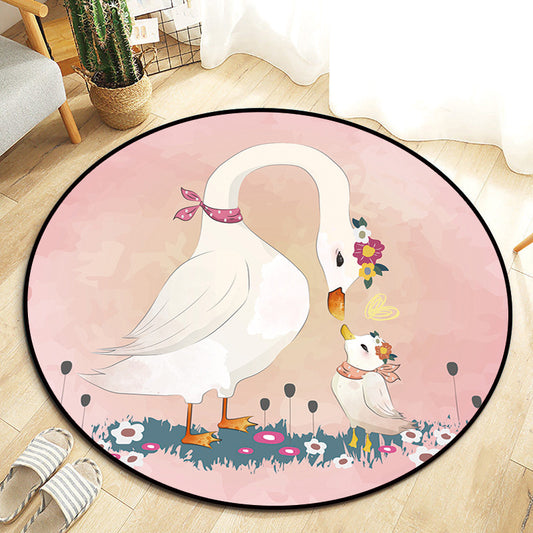 Kawaii Princess Rug Multicolor Fairy Tale Carpet Pet Friendly Stain Resistant Anti-Slip Backing Rug for Kids Bedroom Pink Clearhalo 'Area Rug' 'Rug' 2105824