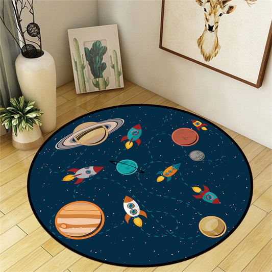 Lovely Multi Color Cartoon Rug Polyester Animal Print Rug Non-Slip Machine Washable Stain Resistant Carpet for Nursery Black Clearhalo 'Area Rug' 'Rug' 2105826