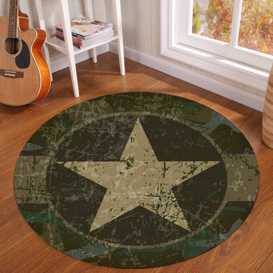 Novelty Fairy Tale Patterned Rug Multi Color Kids Carpet Synthetics Pet Friendly Anti-Slip Backing Washable Rug for Home Army Green Clearhalo 'Area Rug' 'Rug' 2105838