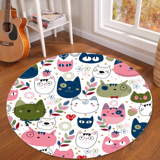Novelty Fairy Tale Patterned Rug Multi Color Kids Carpet Synthetics Pet Friendly Anti-Slip Backing Washable Rug for Home Pink-White Clearhalo 'Area Rug' 'Rug' 2105841
