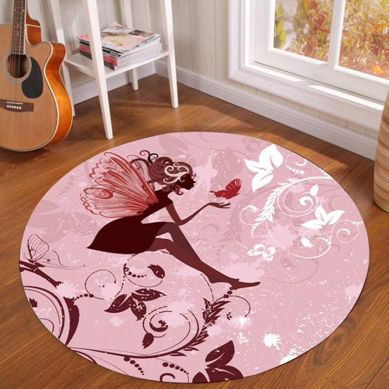 Novelty Fairy Tale Patterned Rug Multi Color Kids Carpet Synthetics Pet Friendly Anti-Slip Backing Washable Rug for Home Pink Clearhalo 'Area Rug' 'Rug' 2105844