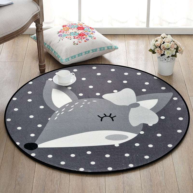 Creative Cartoon Rug Multi Colored Animal with Dotted Background Carpet Washable Pet Friendly Non-Slip Rug for Nursery Clearhalo 'Area Rug' 'Rug' 2105864