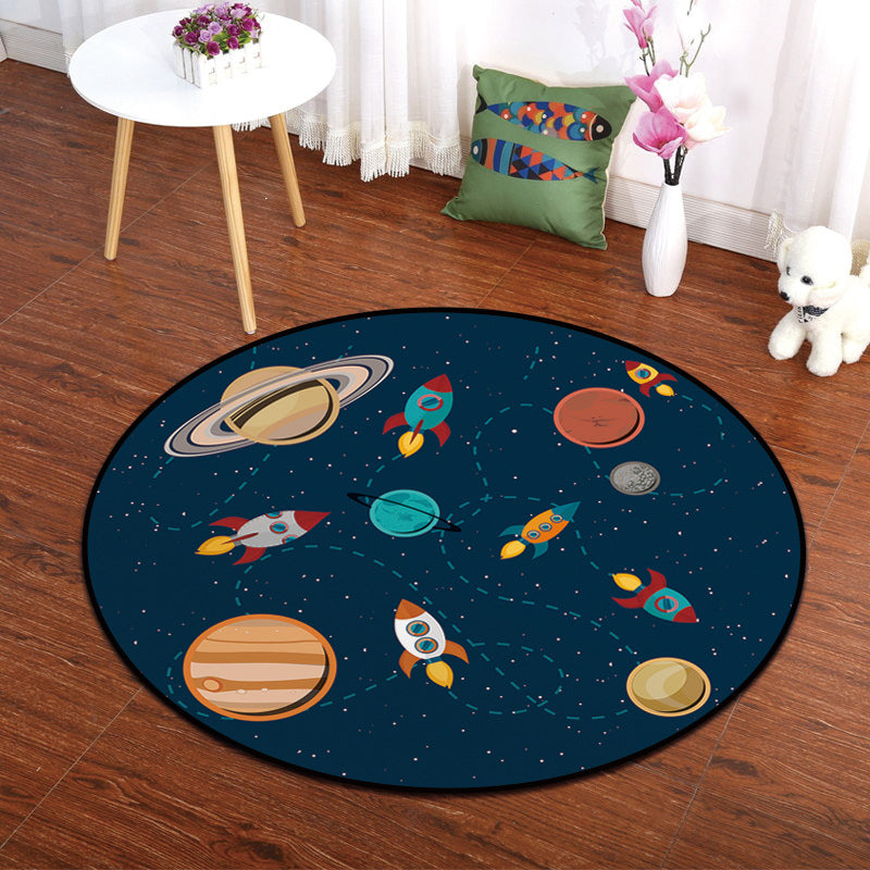 Multicolor Animal Painting Print Rug Polypropylene Cartoon Carpet Anti-Slip Backing Pet Friendly Stain Resistant Rug for Kids Bedroom Dark Gray Clearhalo 'Area Rug' 'Rug' 2105876