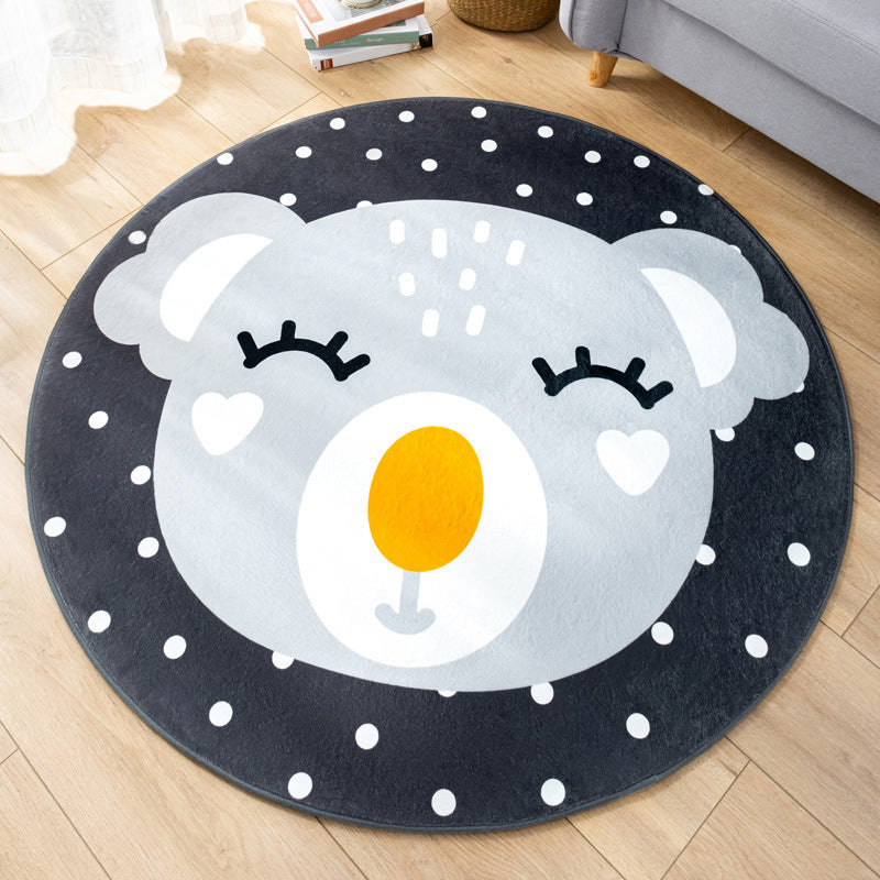 Multicolor Nursery Foot Rug Kids Cartoon Pattern Rug Synthetics Anti-Slip Backing Stain Resistant Machine Washable Area Carpet Grey Clearhalo 'Area Rug' 'Rug' 2105899