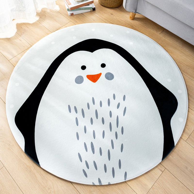 Multicolor Nursery Foot Rug Kids Cartoon Pattern Rug Synthetics Anti-Slip Backing Stain Resistant Machine Washable Area Carpet White-Black Clearhalo 'Area Rug' 'Rug' 2105900