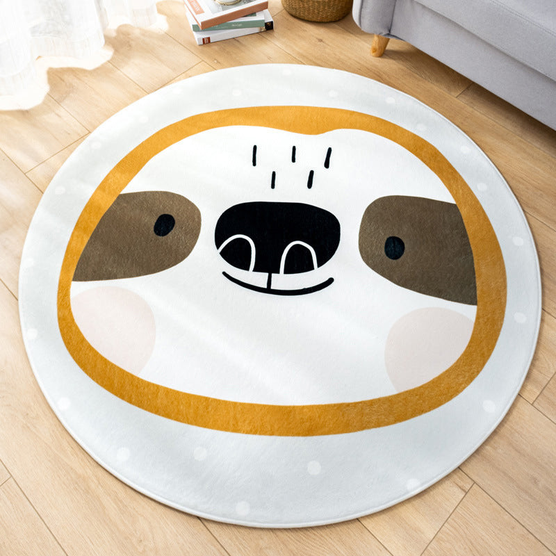 Multicolor Nursery Foot Rug Kids Cartoon Pattern Rug Synthetics Anti-Slip Backing Stain Resistant Machine Washable Area Carpet White-Yellow Clearhalo 'Area Rug' 'Rug' 2105901