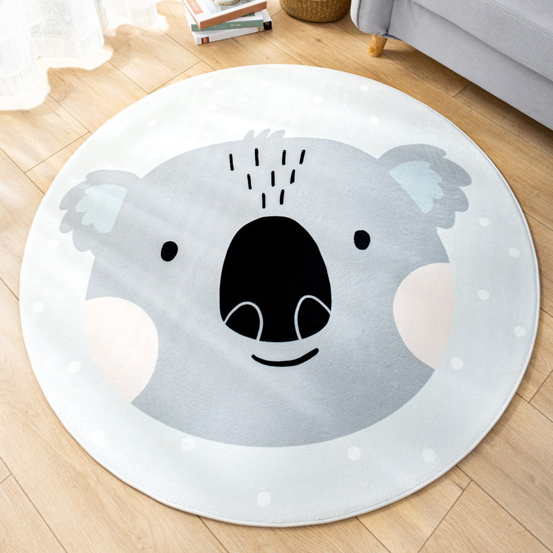 Multicolor Nursery Foot Rug Kids Cartoon Pattern Rug Synthetics Anti-Slip Backing Stain Resistant Machine Washable Area Carpet White-Gray Clearhalo 'Area Rug' 'Rug' 2105902