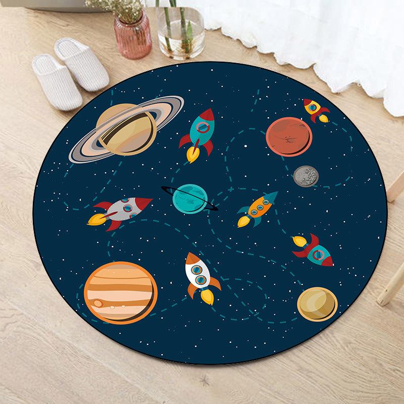 Multi Color Patterned Rug Polyester Kid Style Rug Stain Resistant Anti-Slip Washable Carpet for Baby Room Dark Gray Clearhalo 'Area Rug' 'Rug' 2105911