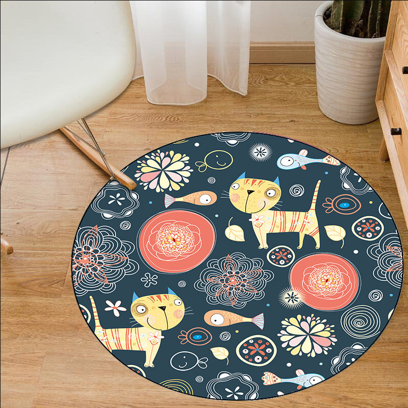 Multi Color Patterned Rug Polyester Kid Style Rug Stain Resistant Anti-Slip Washable Carpet for Baby Room Yellow Clearhalo 'Area Rug' 'Rug' 2105913