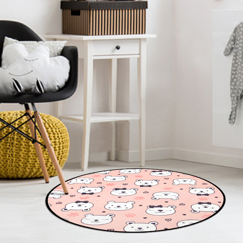 Decorative Multi-Color Cartoon Rug Synthetics Animal Patterned Carpet Stain Resistant Non-Slip Backing Washable Rug for Living Room Orange Pink Clearhalo 'Area Rug' 'Rug' 2105946
