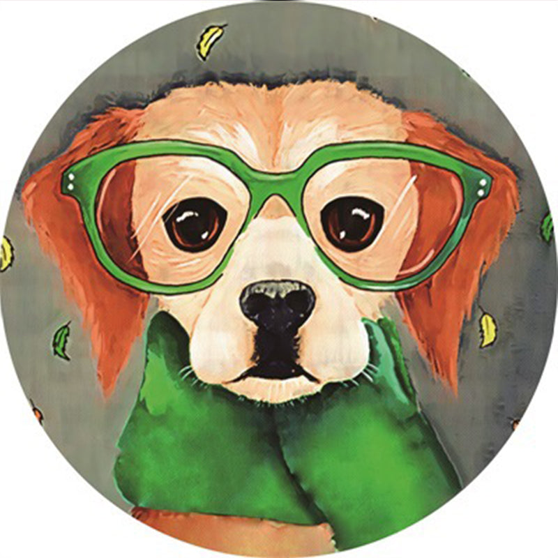 Creative Colorful Cartoon Rug Synthetics Portrait of Animal Man Pattern Carpet Anti-Slip Washable Pet Friendly Rug for Room Green Clearhalo 'Area Rug' 'Rug' 2105969