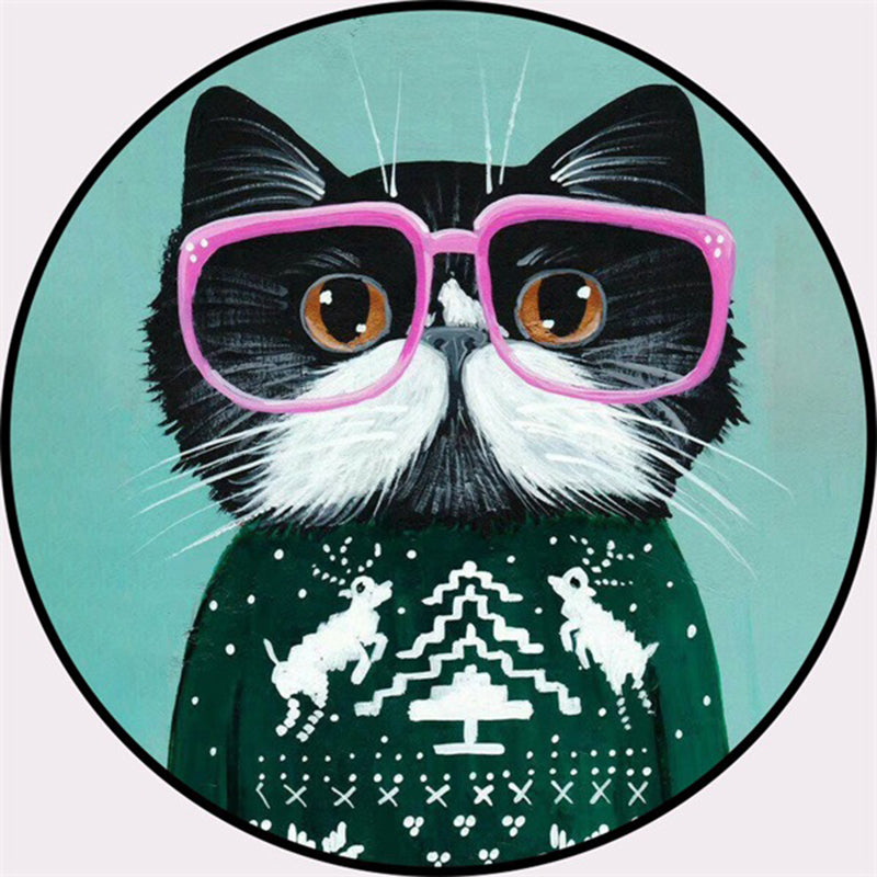 Creative Colorful Cartoon Rug Synthetics Portrait of Animal Man Pattern Carpet Anti-Slip Washable Pet Friendly Rug for Room Turquoise Clearhalo 'Area Rug' 'Rug' 2105970