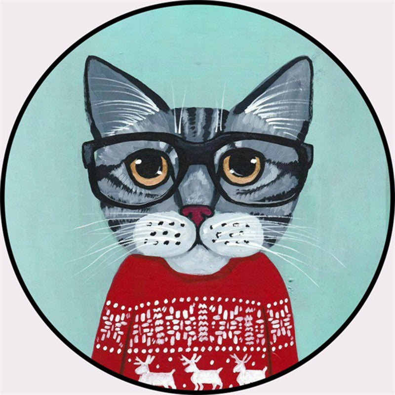 Creative Colorful Cartoon Rug Synthetics Portrait of Animal Man Pattern Carpet Anti-Slip Washable Pet Friendly Rug for Room Red Clearhalo 'Area Rug' 'Rug' 2105973