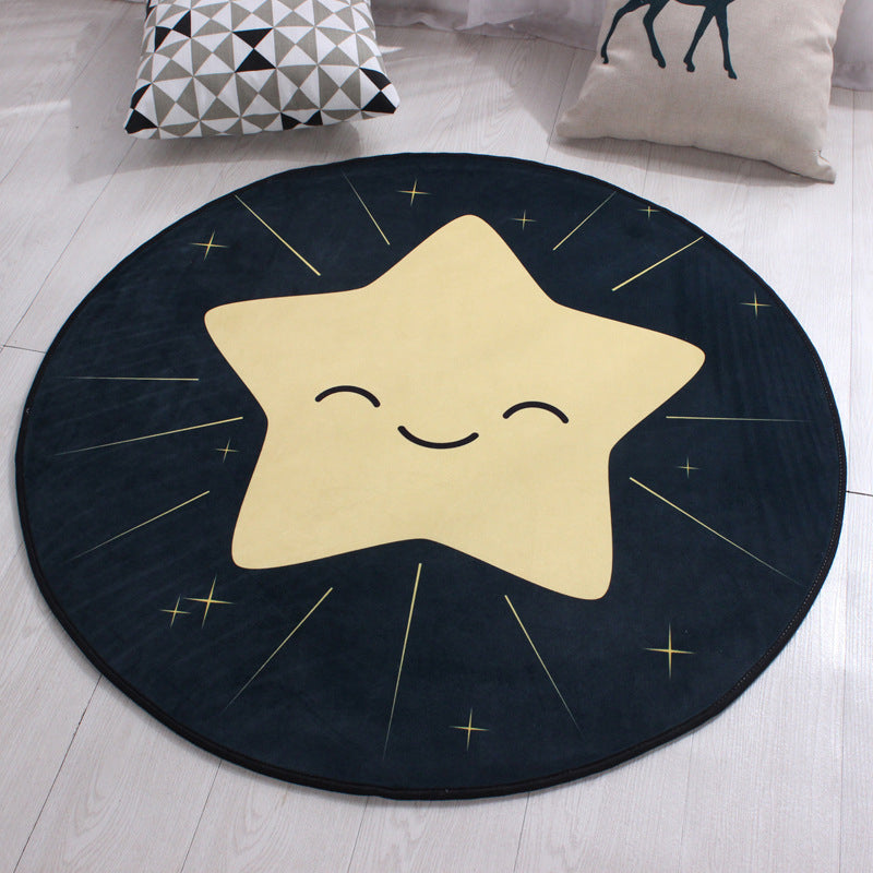 Childrens Art Animal Rug Multi Color Polypropylene Carpet Washable Pet Friendly Anti-Slip Rug for Kids Bedroom Black Clearhalo 'Area Rug' 'Rug' 2105982