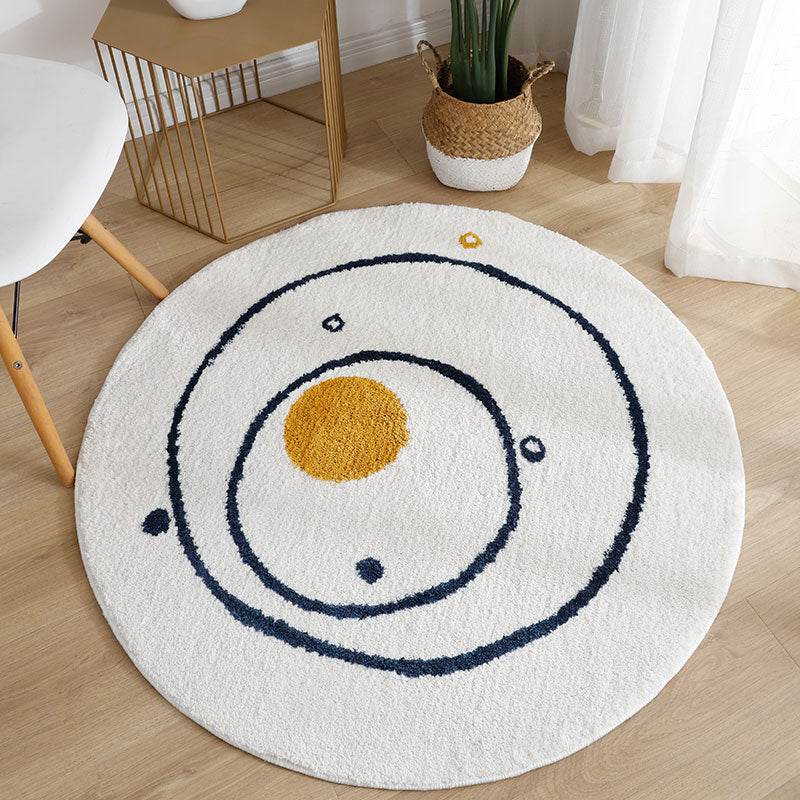 Multi Colored Bedroom Foot Rug Kids Floral Rug Cotton Machine Wash Pet Friendly Area Carpet White Clearhalo 'Area Rug' 'Rug' 2105996