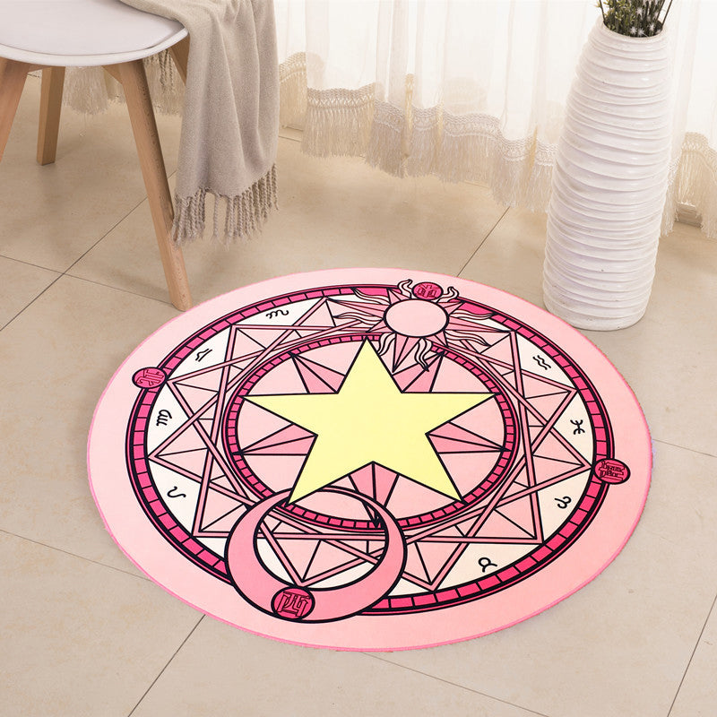 Educational Cartoon Rug Multi Colored Patterned Carpet Machine Washable Pet Friendly Non-Slip Backing Rug for Child Bedroom Pink Clearhalo 'Area Rug' 'Rug' 2106009
