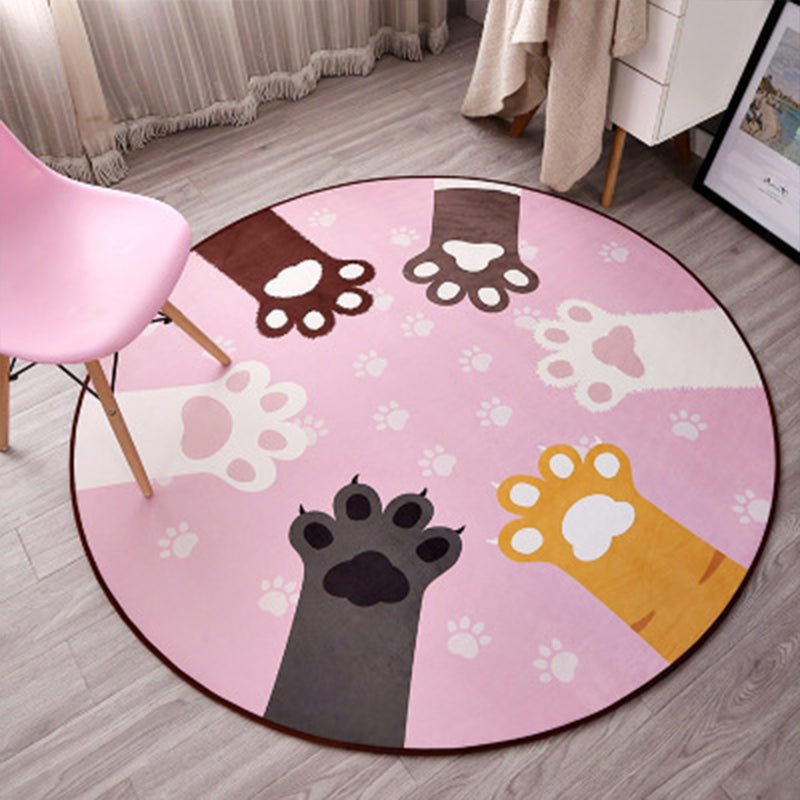 Multicolor Princess Rug Polypropylene Digital Printing Carpet Anti-Slip Backing Washable Pet Friendly Rug for Home Decoration Pink Clearhalo 'Area Rug' 'Rug' 2106053