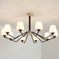 8/10 Lights Sputnik Chandelier Traditional Black Milky Glass Pendant Light Fixture with Cup Shade 10 Black Clearhalo 'Ceiling Lights' 'Chandeliers' Lighting' options 210606_30941d0a-0c5c-411d-9c56-fa2c1163020b