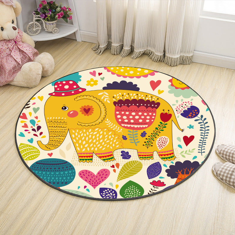 Cute Cartoon Indoor Rug Multicolor Animal Print Carpet Machine Washable Stain Resistant Non-Slip Rug for Nursery Yellow Clearhalo 'Area Rug' 'Rug' 2106080