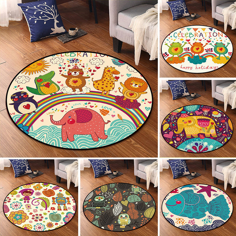 Cartoon Nursery Area Rug Multi Colored Polypropylene Rug Pet Friendly Non-Slip Washable Carpet Clearhalo 'Area Rug' 'Rug' 2106097