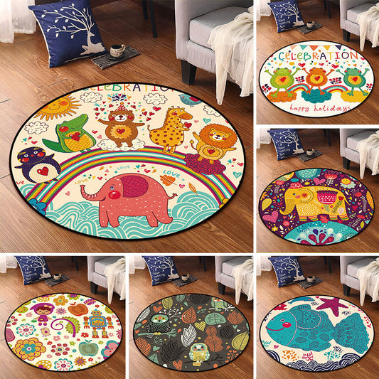 Cartoon Nursery Area Rug Multi Colored Polypropylene Rug Pet Friendly Non-Slip Washable Carpet Clearhalo 'Area Rug' 'Rug' 2106097