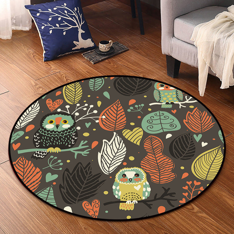 Cartoon Nursery Area Rug Multi Colored Polypropylene Rug Pet Friendly Non-Slip Washable Carpet Dark Gray Clearhalo 'Area Rug' 'Rug' 2106101