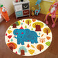 Trendy Animal Land Rug Multi-Color Childrens Art Rug Polyester Pet Friendly Non-Slip Backing Machine Washable Carpet for Bedroom Decor Blue Clearhalo 'Area Rug' 'Rug' 2106105