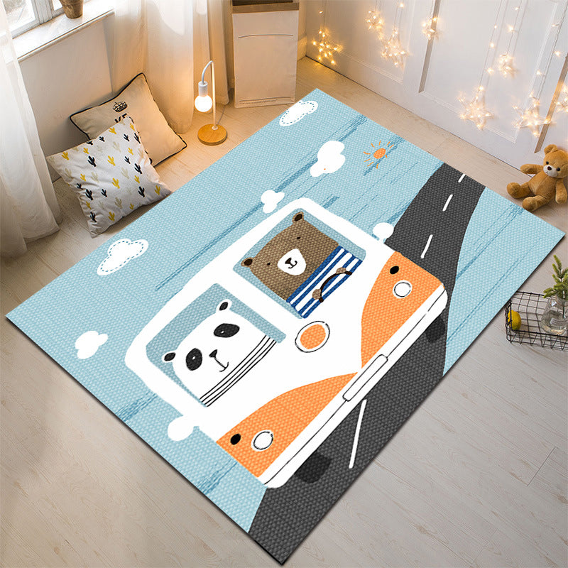 Nordic Style Animal Rug Multicolor Synthetics Carpet Washable Stain Resistant Non-Slip Rug for Childrens Bedroom Blue Clearhalo 'Area Rug' 'Rug' 2106117