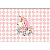 Nordic Girls Bedroom Rug Multi-Colored Unicorn and Flower Print Rug Polypropylene Pet Friendly Stain Resistant Non-Slip Indoor Rug Clearhalo 'Area Rug' 'Rug' 2106134