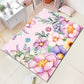 Nordic Girls Bedroom Rug Multi-Colored Unicorn and Flower Print Rug Polypropylene Pet Friendly Stain Resistant Non-Slip Indoor Rug Rose Pink Clearhalo 'Area Rug' 'Rug' 2106135