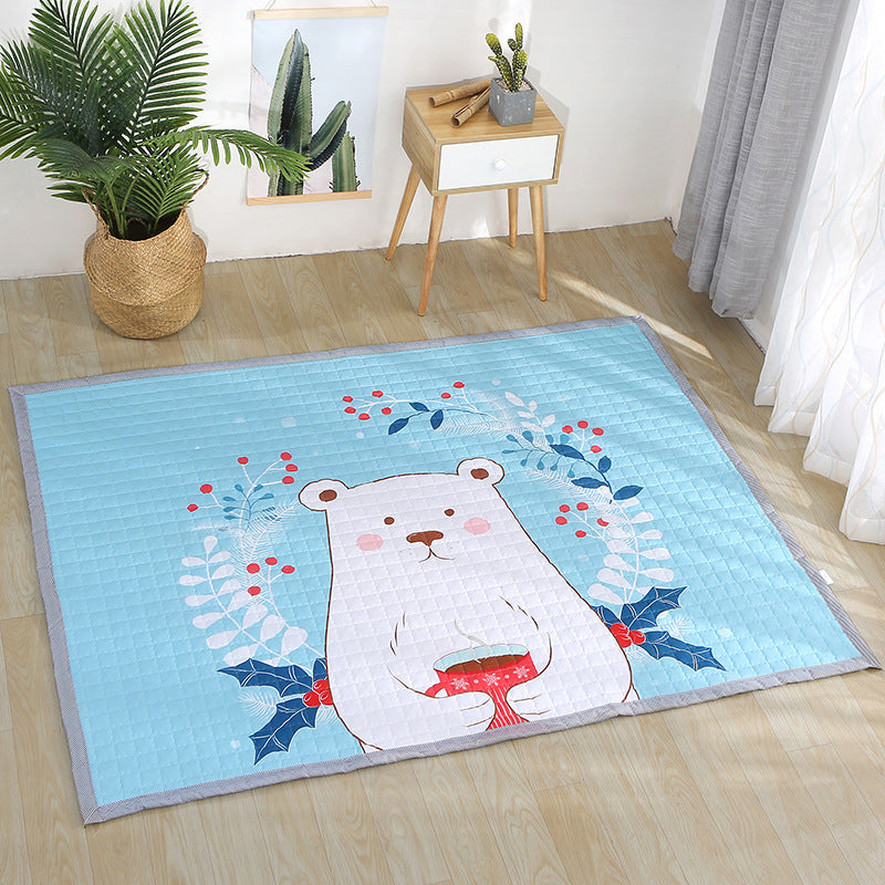 Fun Road Map Animal Rug Multicolor Kids Style Rug Synthetics Anti-Slip Backing Stain Resistant Pet Friendly Carpet for Baby Room Blue 4'9" x 6'5" Clearhalo 'Area Rug' 'Rug' 2106143
