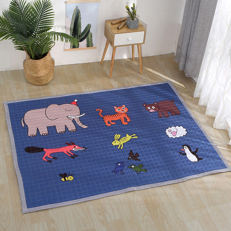 Fun Road Map Animal Rug Multicolor Kids Style Rug Synthetics Anti-Slip Backing Stain Resistant Pet Friendly Carpet for Baby Room Yellow-Red 4'9" x 6'5" Clearhalo 'Area Rug' 'Rug' 2106148