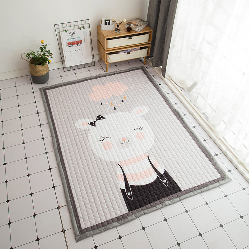 Fun Road Map Animal Rug Multicolor Kids Style Rug Synthetics Anti-Slip Backing Stain Resistant Pet Friendly Carpet for Baby Room Grey 4'9" x 6'5" Clearhalo 'Area Rug' 'Rug' 2106150