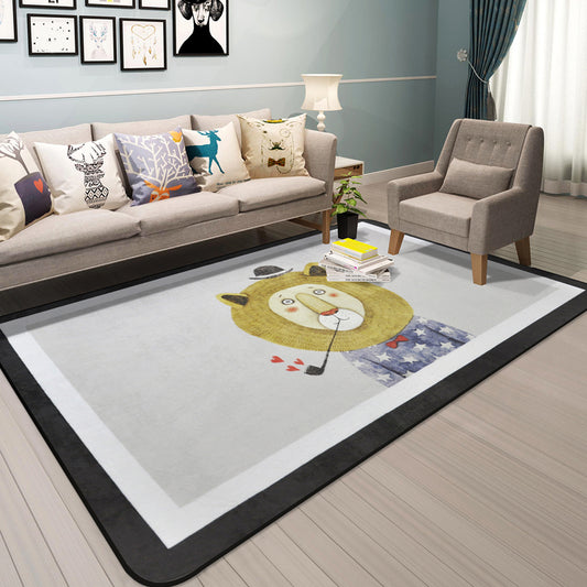 Cartoon Animal Gentleman Rug Multicolor Polypropylene Carpet Washable Pet Friendly Anti-Slip Backing Rug for Living Room Clearhalo 'Area Rug' 'Rug' 2106163