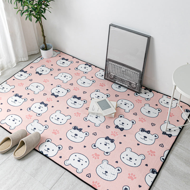 Multi Colored Geometric Rug Polyester Cartoon Area Rug Pet Friendly Anti-Slip Stain Resistant Carpet for Kids Bedroom Orange Pink Clearhalo 'Area Rug' 'Rug' 2106174