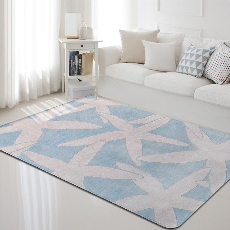 Multi-Color Marine Life Rug Polyester Nordic Area Rug Washable Pet Friendly Anti-Slip Carpet for Living Room Light Blue Clearhalo 'Area Rug' 'Rug' 2106210