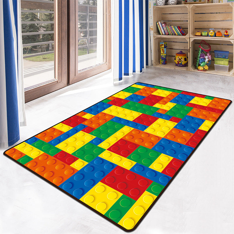 Educational Multicolor Zoo Print Rug Synthetics Cartoon Rug Anti-Slip Learn and Play Rug for Kids Red Clearhalo 'Area Rug' 'Rug' 2106216