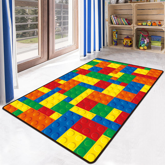 Educational Multicolor Zoo Print Rug Synthetics Cartoon Rug Anti-Slip Learn and Play Rug for Kids Red Clearhalo 'Area Rug' 'Rug' 2106216
