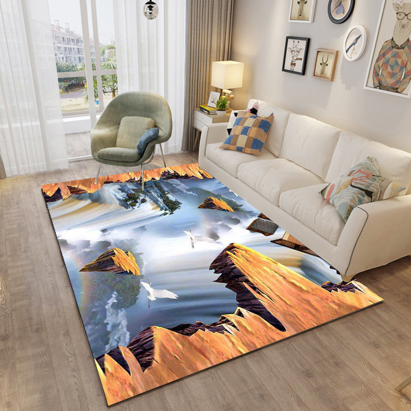 Unique 3D Underwater World Rug Multi Colored Kids Rug Polypropylene Pet Friendly Stain Resistant Anti-Slip Carpet for Nursery Yellow Clearhalo 'Area Rug' 'Rug' 2106222