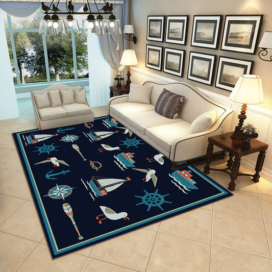 Unique 3D Underwater World Rug Multi Colored Kids Rug Polypropylene Pet Friendly Stain Resistant Anti-Slip Carpet for Nursery Black Clearhalo 'Area Rug' 'Rug' 2106224