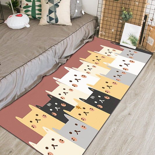 Chic Animal Pattern Indoor Rug Multi-Color Cartoon Carpet Synthetics Non-Slip Pet Friendly Washable Rug for Kindergarten Brown Clearhalo 'Area Rug' 'Rug' 2106226
