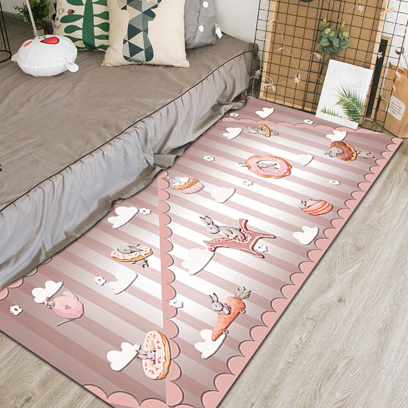 Chic Animal Pattern Indoor Rug Multi-Color Cartoon Carpet Synthetics Non-Slip Pet Friendly Washable Rug for Kindergarten Gray-Pink Clearhalo 'Area Rug' 'Rug' 2106227