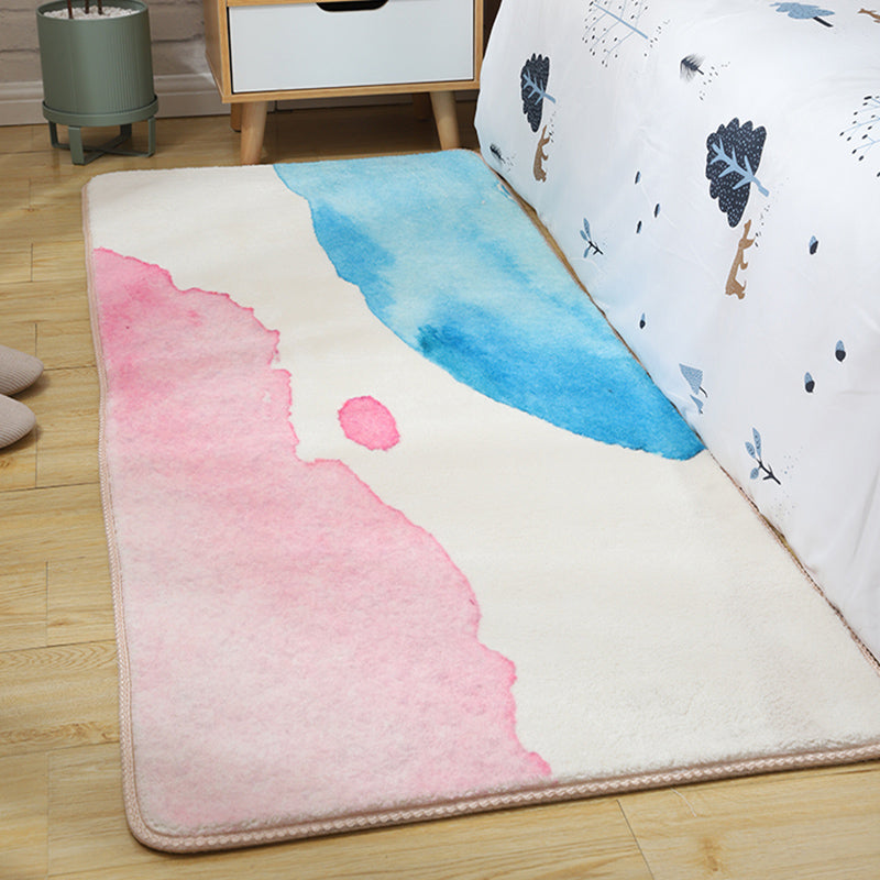 Pastel Multi Colored Scandinavian Rug Cotton Animal Rug Machine Wash Carpet for Girls Room Pink-Blue Clearhalo 'Area Rug' 'Rug' 2106232