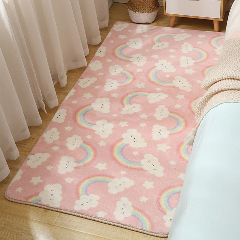 Stylish Multi-Colored Kids Rug Cotton Patterned Carpet Machine Washable Pet Friendly Anti-Slip Backing Rug for Girls Bedroom Clearhalo 'Area Rug' 'Rug' 2106252