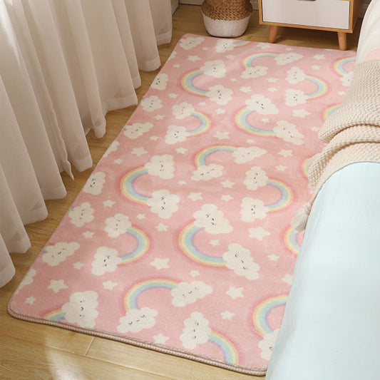 Stylish Multi-Colored Kids Rug Cotton Patterned Carpet Machine Washable Pet Friendly Anti-Slip Backing Rug for Girls Bedroom Clearhalo 'Area Rug' 'Rug' 2106252